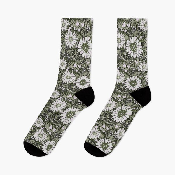 Item preview, Floral Abundance green and grey designed and sold by Joanne-Amanda.