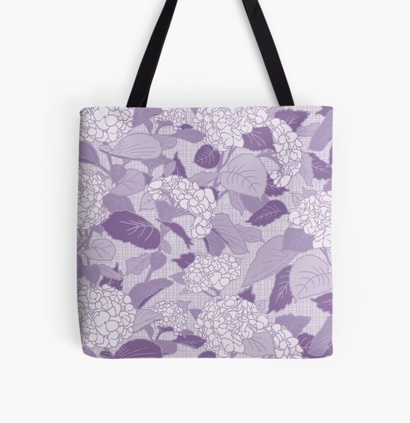 Hydrangea in Lilac All Over Print Tote Bag