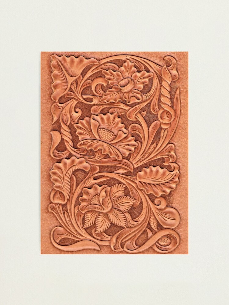 Tooled Leather Flower  Poster for Sale by Dana Burke