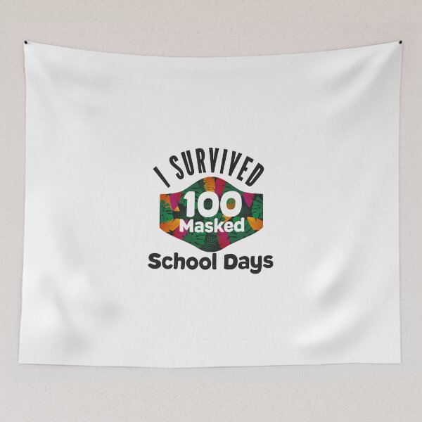 Item preview, I Survived 100 Masked School Days, 100 Day Of School Shirt designed and sold by bigfamilytee.
