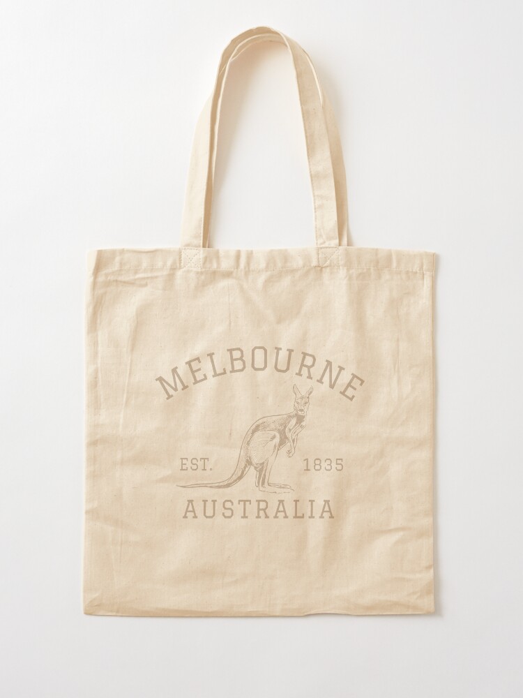 Melbourne Australia Down Under Kangaroo Vintage Athletic Style Tote Bag