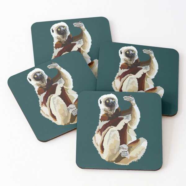 Artikelvorschau, S steht für Sifaka Lemur, Sifaka Lemur Illustration – Primatenkunst für Wildtier- und Naturliebhaber entworfen und verkauft von PrettylittlepastelUk.