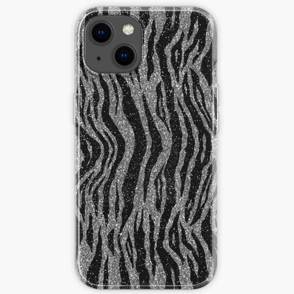 Black and Grey Zebra Print iPhone Soft Case