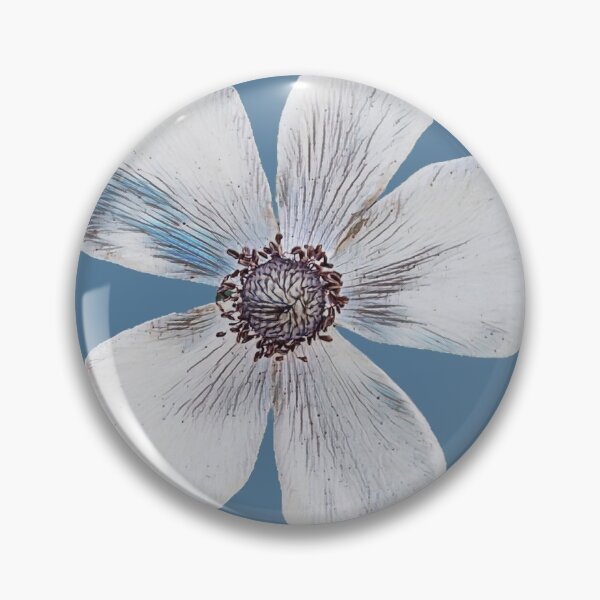 White anemone Pin
