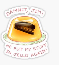 stapler in jello Sticker