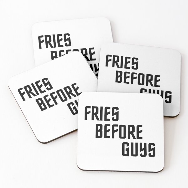Aperçu de l'œuvre Frites avant les gars - Lettres noires créée et vendue par SimplyMots.