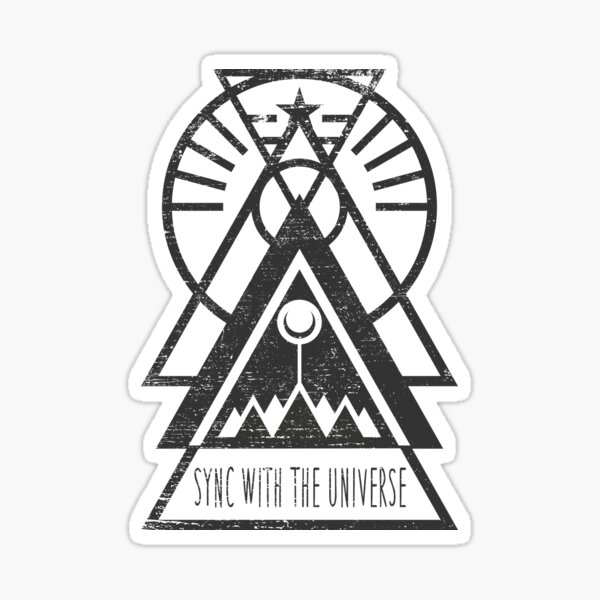 Sync with the Universe - Typography and Geometry Sticker