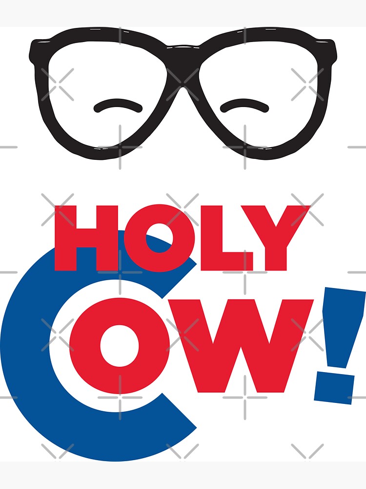 New Chicago Cubs Harry Carey Glasses Holy Cow Wrigley Field T-shirt