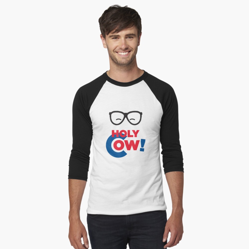 Cute Holy Cow With Glasses Chicago Cubs T-shirt - Personalized