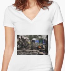 Swords to Plowshares, Republic of Guinea, West Africa Women's Fitted V-Neck T-Shirt