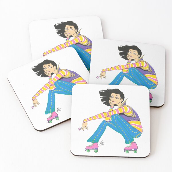 Item preview, pensive girl posing with rollerskates designed and sold by M-Y-L.