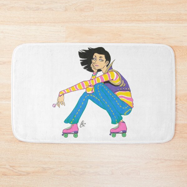 Item preview, pensive girl posing with rollerskates designed and sold by M-Y-L.