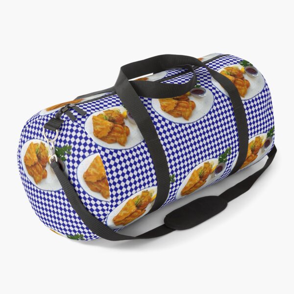 Item preview, Munchner Schnitzel Bavarian Blue Checkered Tablecloth  designed and sold by SaltCitySage.
