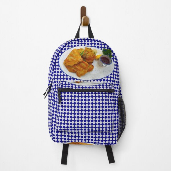 Item preview, Munchner Schnitzel Bavarian Blue Checkered Tablecloth designed and sold by SaltCitySage.