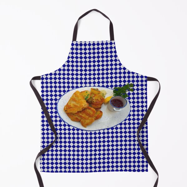Aperçu de l'œuvre Nappe à carreaux bleu bavarois Munchner Schnitzel créée et vendue par SaltCitySage.