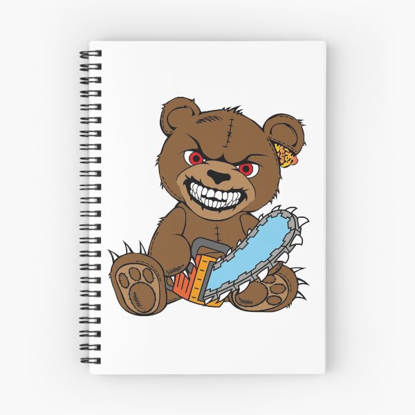 Item preview, Brown angry bear with chainsaw, red eyes and toothy smile designed and sold by Tsvet04ek.