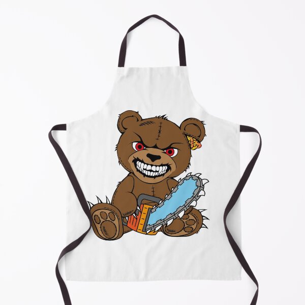 Item preview, Brown angry bear with chainsaw, red eyes and toothy smile designed and sold by Tsvet04ek.