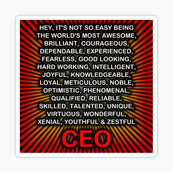 Hey, It’s Not So Easy Being ... CEO  Sticker
