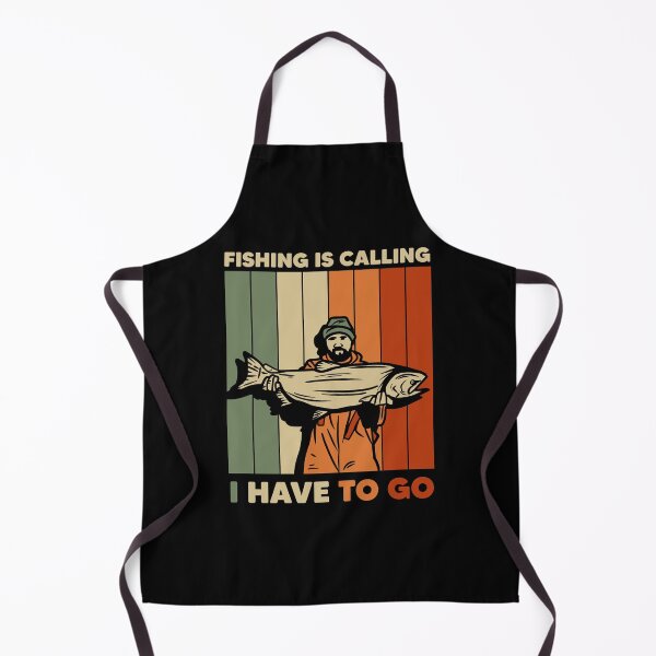 Item preview, Fishing is Calling I Have To Go Vintage Retro Fisherman with Big Fish designed and sold by Crazy Trendy Designs.