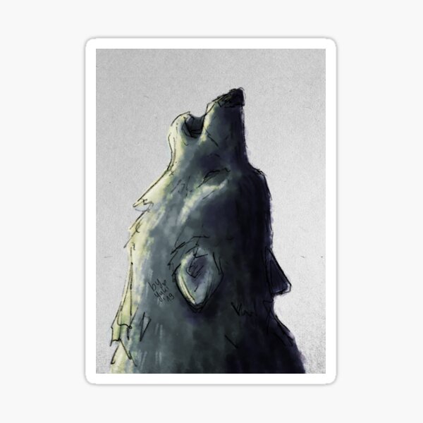 Digital sketch - "Wolfsgesang" Sticker