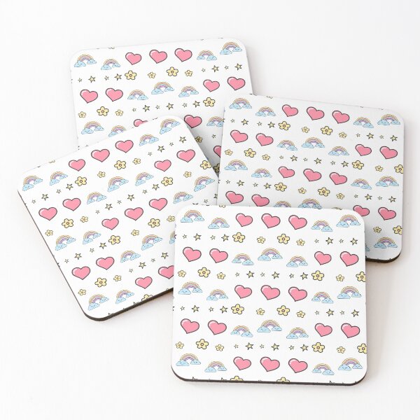 Item preview, Follow The Rainbow Stickers Pack Heart sticker Stars Yellow Flowers Sticker Set designed and sold by KLINESTORE.