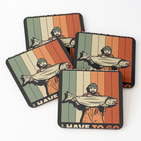 Item preview, Fishing is Calling I Have To Go Vintage Retro Fisherman with Big Fish designed and sold by Crazy Trendy Designs.