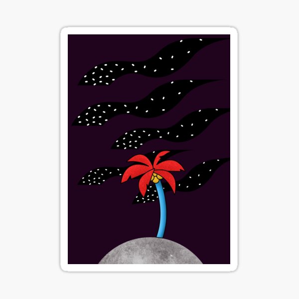 Cosmic Palm Tree Sticker