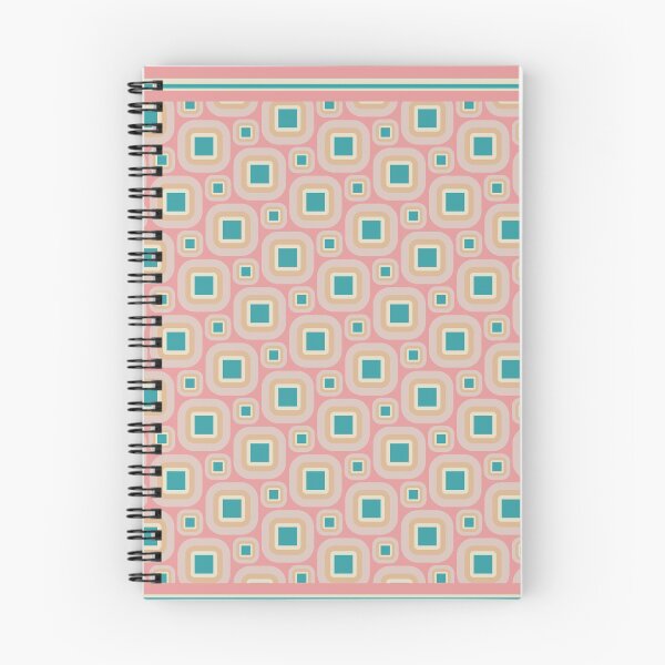 Item preview, Geometric Ornamental Pattern in Salmon Pink and Tuquoise 16 designed and sold by vortexatelier.