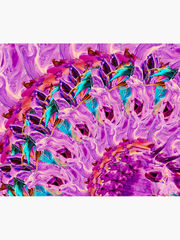 "Abstract Purple Pink Partial Flower Illustration Art" Sticker for Sale