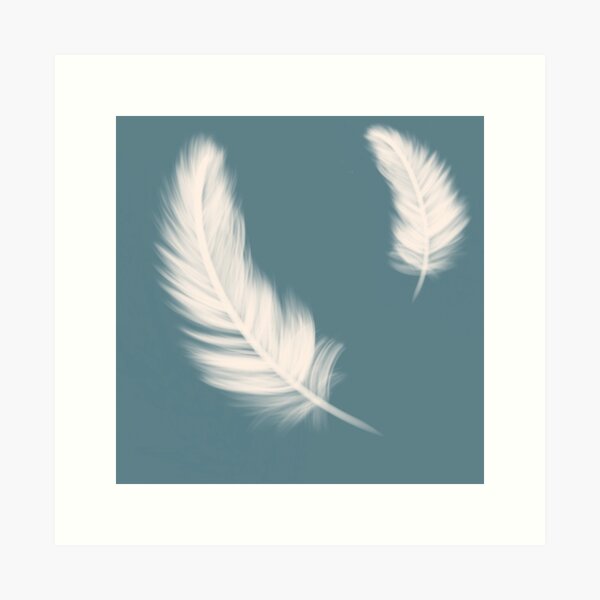 Cottage Blue Feather Art Print