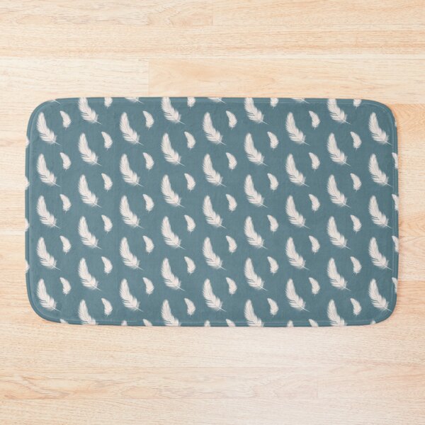 Cottage Blue Feather Bath Mat