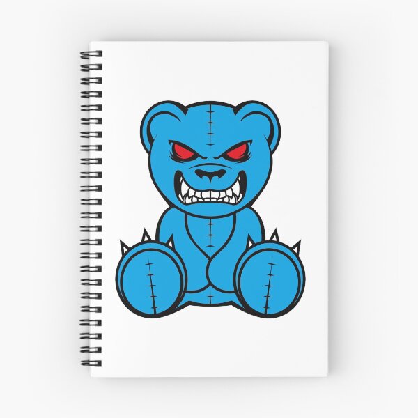 Item preview, Blue angry teddy bear with red eyes and white teeth designed and sold by Tsvet04ek.