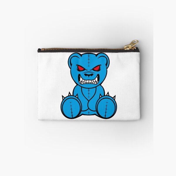 Item preview, Blue angry teddy bear with red eyes and white teeth designed and sold by Tsvet04ek.