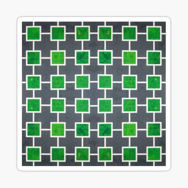 Wood Quilt - Garden Trellis Pattern in Varigated Greens Sticker