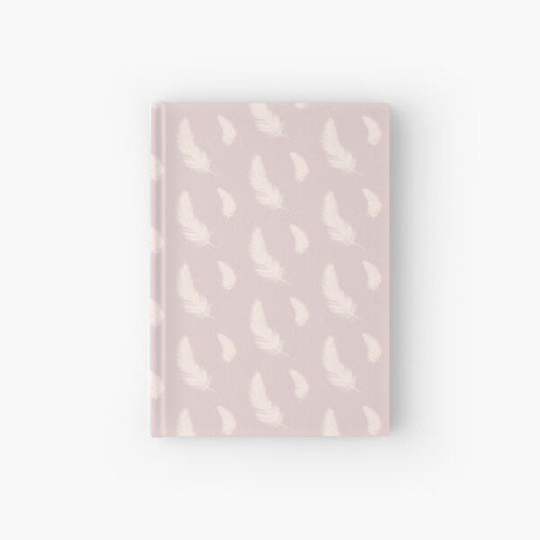 Pink and White Feather Hardcover Journal