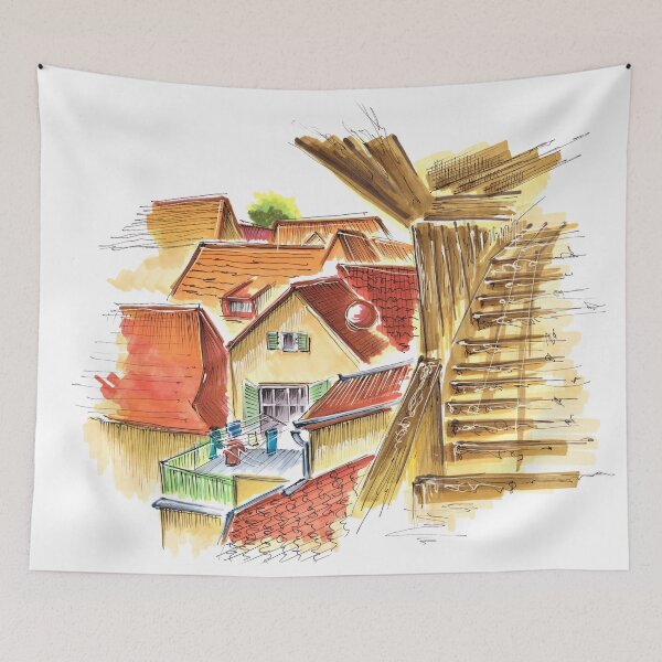 Item preview, tiled roofs designed and sold by AnastasiaSketch.