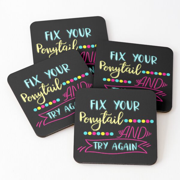 Item preview, Fix your Ponytail and Try again Typography Souvenirs Gifts designed and sold by Nzgiftsandmore.