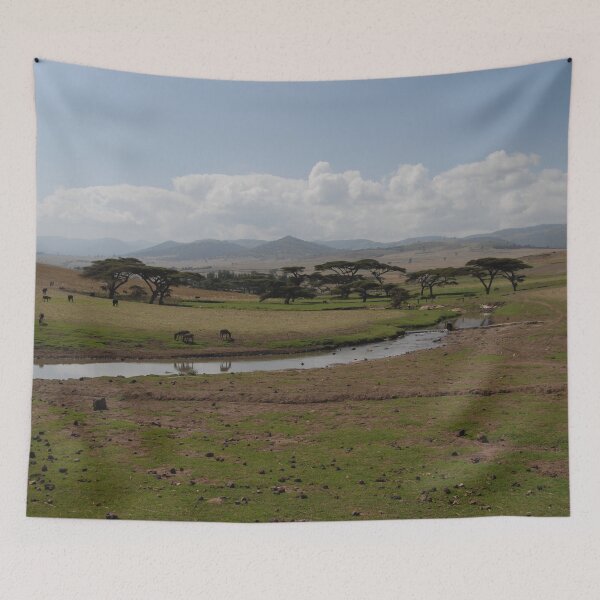 Item preview, Omo Valley Acacia Trees Horses Grasing Landscape Ethiopia Africa designed and sold by worldways.