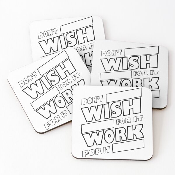 Item preview, Don't wish for it work for it black outline designed and sold by CHVRDesing.