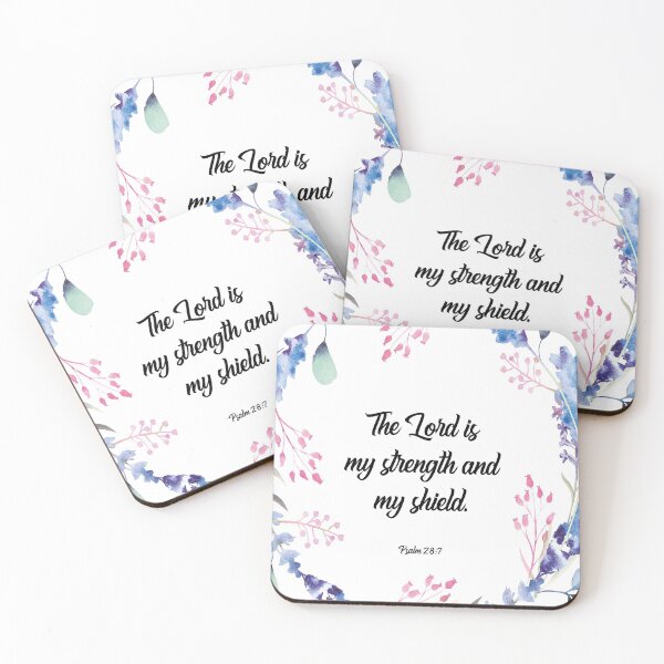Item preview, The Lord is my strength and shield, Psalm 28:7, Bible verse, scripture, Christian gift designed and sold by Christian Word Art.