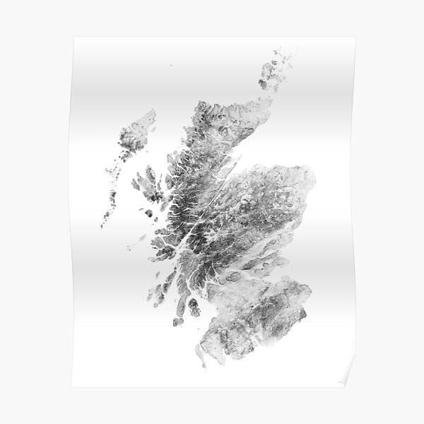 “Scotland - Black and White Map” Poster for Sale by nnmaps | Redbubble