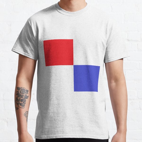Croatian Squares, Red, Blue, Parallel, Flag Classic T-Shirt