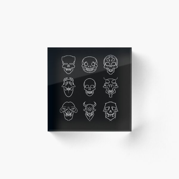 Alien Character Skull Lineup Acrylic Block