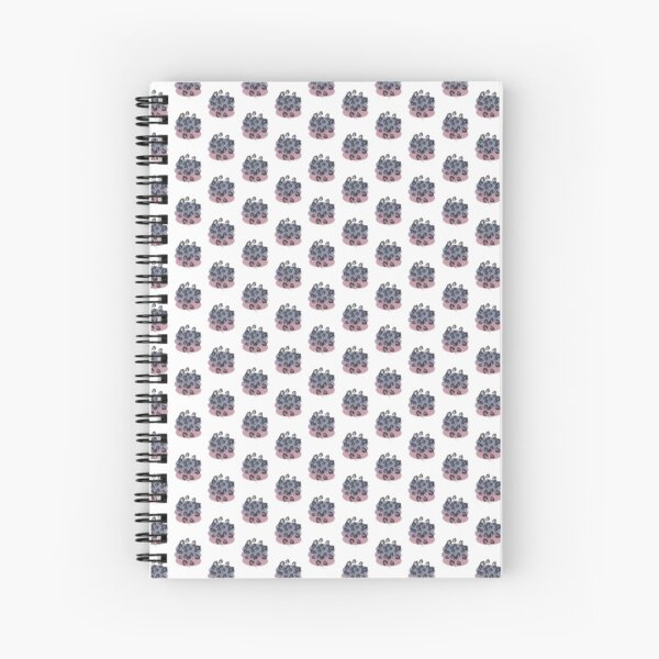 Black Pastel Leaf Print Spiral Notebook