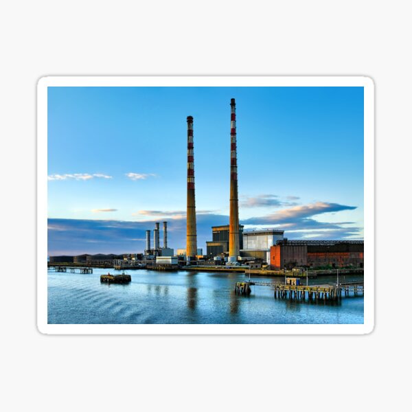 Poolbeg Chimneys - Sunrise Sticker