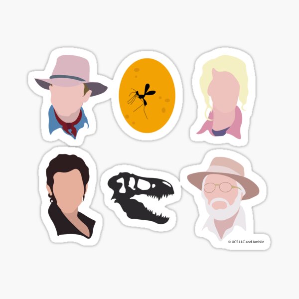 Jurassic Park Faceless Characters Sticker