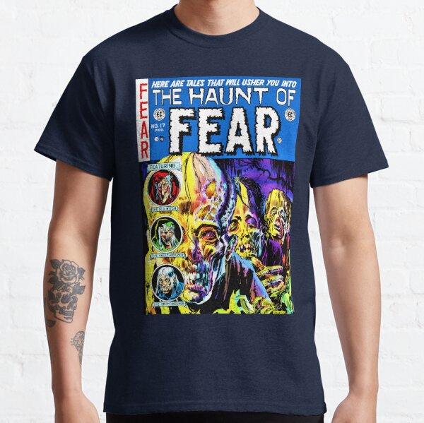 Chained Zombie Monster at The Bottom of The Sea. Cover Comic Weird Tales Swamp Spirit, Shark and Fish T-Shirt