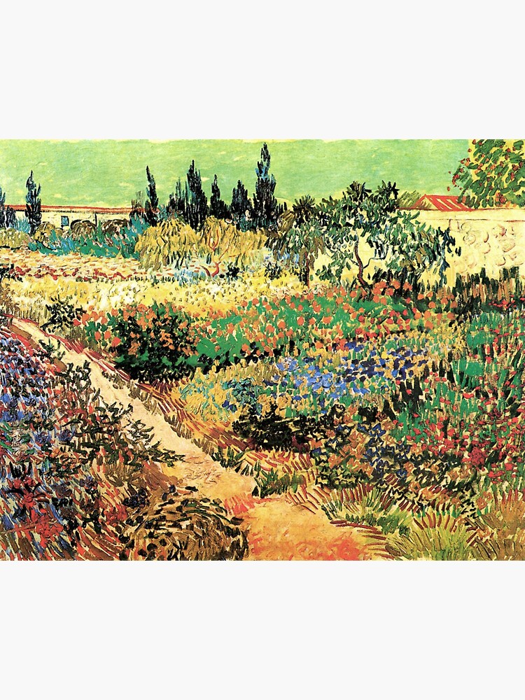 Thumbnail 3 of 3, Sticker, 'Flowering Garden With Path' by Vincent Van Gogh (Reproduction) designed and sold by RozAbellera.