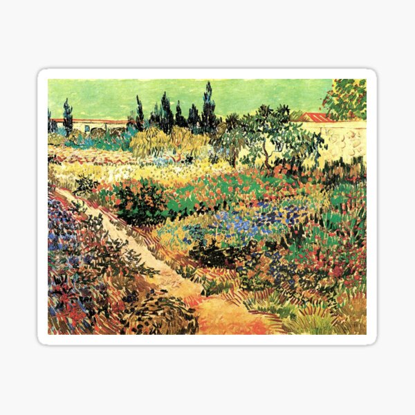 'Flowering Garden With Path' by Vincent Van Gogh (Reproduction) Sticker