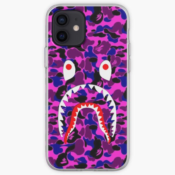 Blue And Pink Camouflage Bape iPhone Soft Case